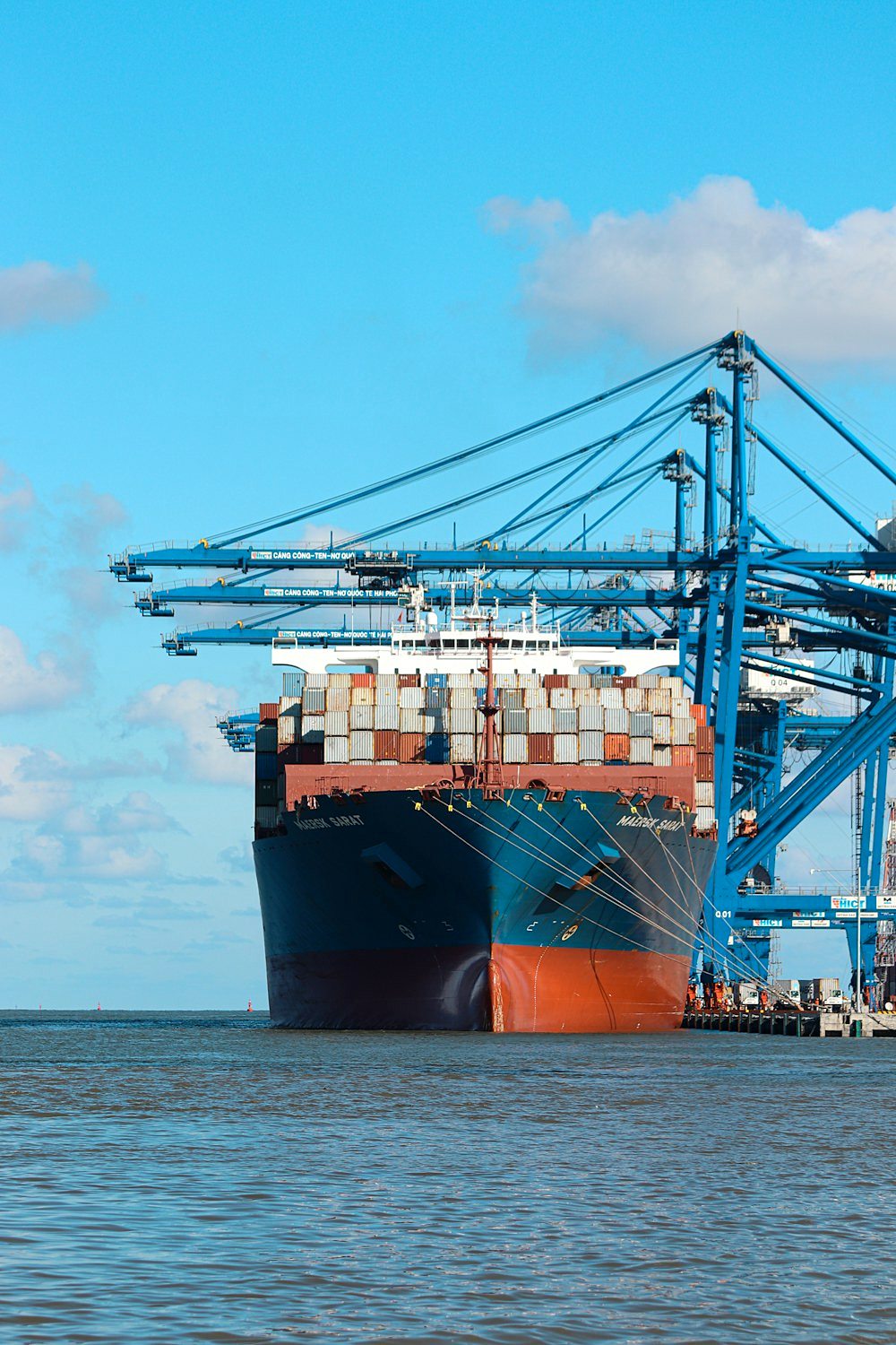 Container ship at port