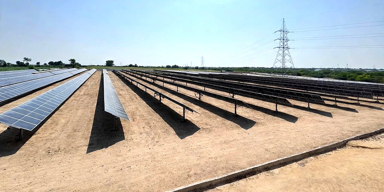 Ground-mounted solar plant for Gladeone Estate, Dahisar, Patan