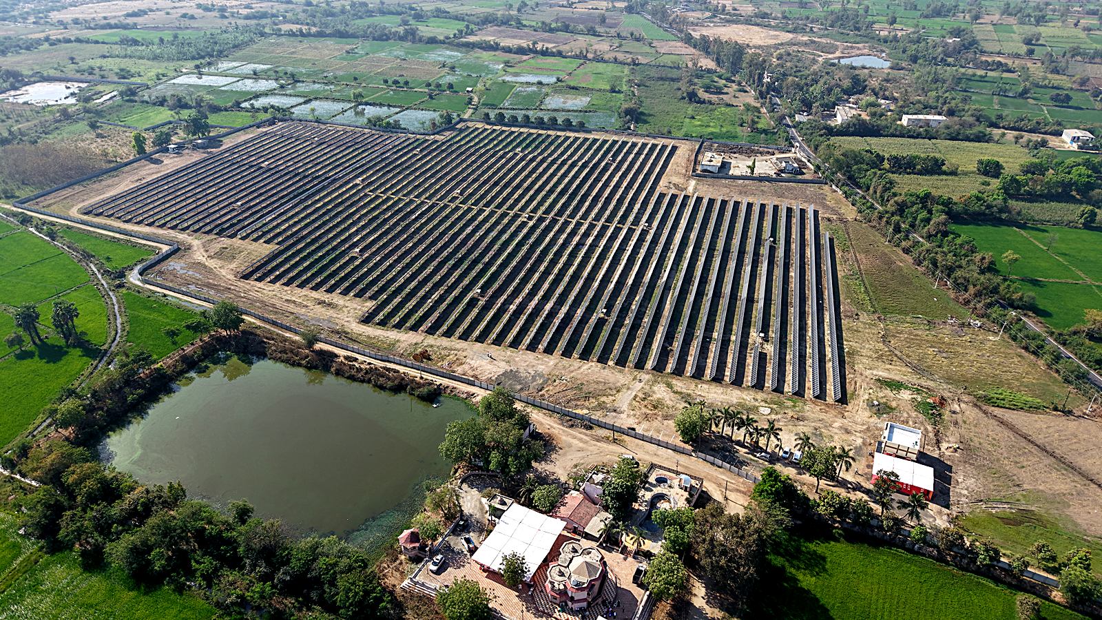 Ground-mounted solar plant for Ashutosh Fibre, Tuwa, Godhra