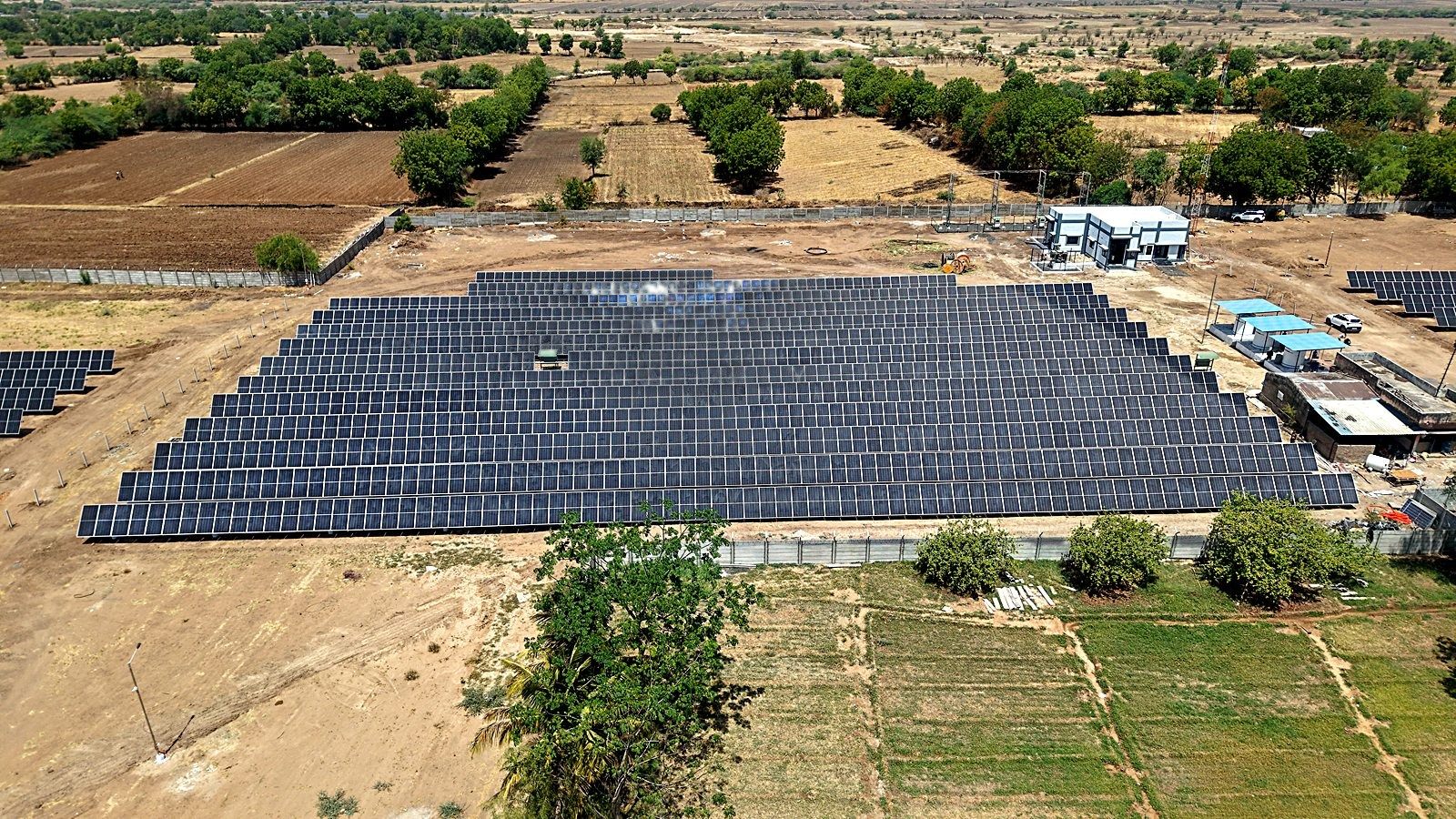 Ground-mounted solar plant for Bhavin Industries India, Zamp, Bavla